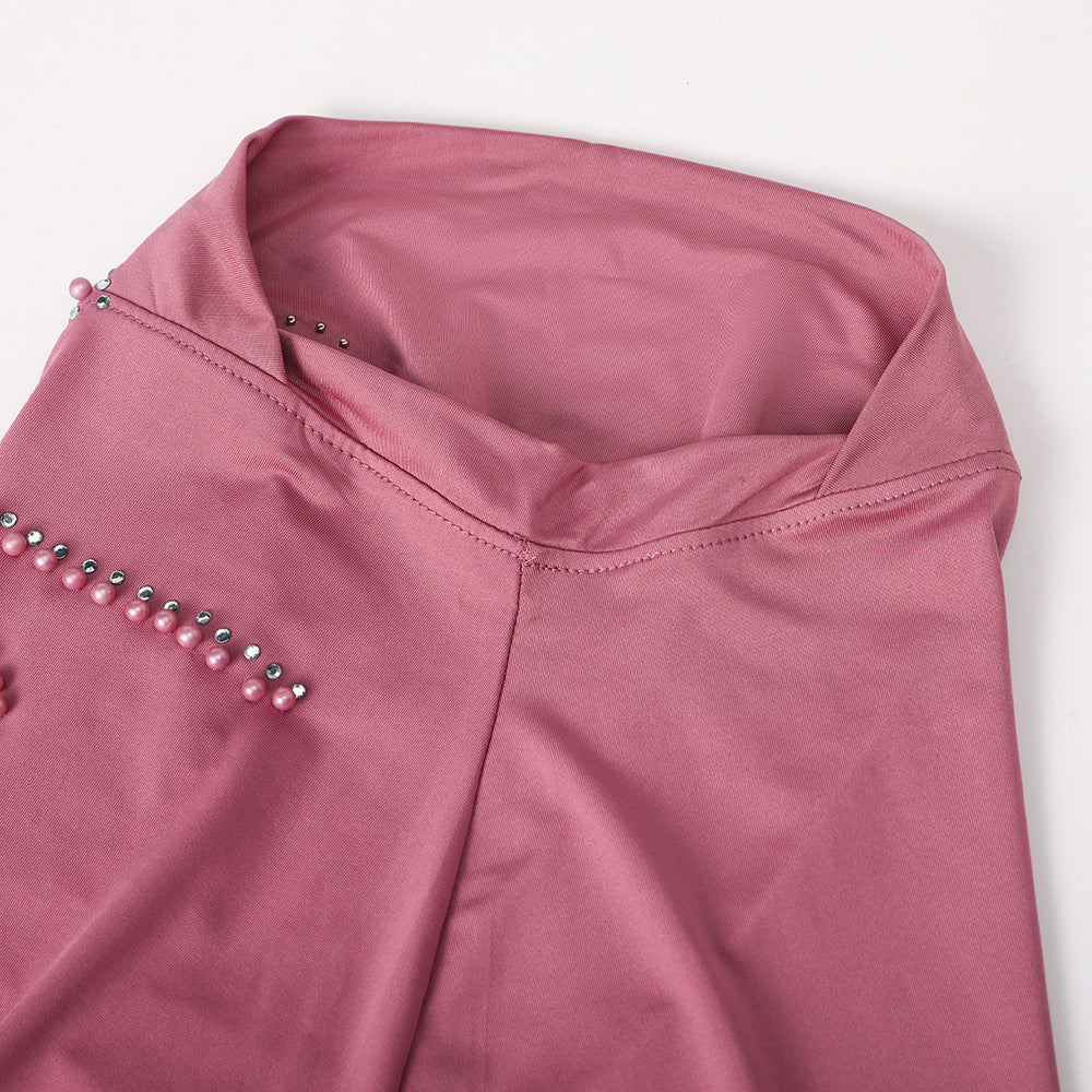 Instant Hijab with Pearl Butterfly Detail – Soft Stretch One-Piece Hijab
